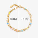 Helene Rainbow Double Layered Dainty Bracelet, view 6