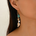 Starfish and Shell Earrings, Boho Beach Earrings, Multicolour, Pink or Blue