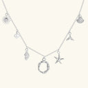 Noelle Initial Necklace with Sea Charms, view 48