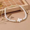 Cross Bracelet for Women, Adjustable Boho Braided Bracelet with Blessing Card