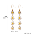 Daisy Earrings for Women, Long Flower Drop Earrings, White or Yellow