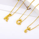 Old English Initial Necklace, Gothic Letter Pendant, 18K Gold Plated Stainless Steel