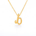 Old English Initial Necklace, Gothic Letter Pendant, 18K Gold Plated Stainless Steel