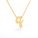 Old English Initial Necklace, Gothic Letter Pendant, 18K Gold Plated Stainless Steel