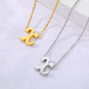 Old English Initial Necklace, Gothic Letter Pendant, 18K Gold Plated Stainless Steel