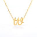 Old English Initial Necklace, Gothic Letter Pendant, 18K Gold Plated Stainless Steel
