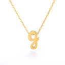 Old English Initial Necklace, Gothic Letter Pendant, 18K Gold Plated Stainless Steel