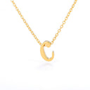 Old English Initial Necklace, Gothic Letter Pendant, 18K Gold Plated Stainless Steel