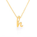 Old English Initial Necklace, Gothic Letter Pendant, 18K Gold Plated Stainless Steel