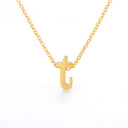Old English Initial Necklace, Gothic Letter Pendant, 18K Gold Plated Stainless Steel