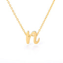 Old English Initial Necklace, Gothic Letter Pendant, 18K Gold Plated Stainless Steel