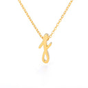 Old English Initial Necklace, Gothic Letter Pendant, 18K Gold Plated Stainless Steel