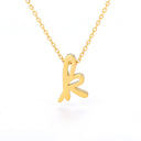 Old English Initial Necklace, Gothic Letter Pendant, 18K Gold Plated Stainless Steel