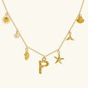Noelle Initial Necklace with Sea Charms, view 23