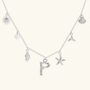 Noelle Initial Necklace with Sea Charms, view 49