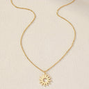 Sun Pendant Necklace for Women, Gold Stainless Steel Sun Necklace