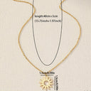 Sun Pendant Necklace for Women, Gold Stainless Steel Sun Necklace
