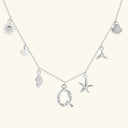 Noelle Initial Necklace with Sea Charms, view 50