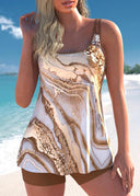 Emilie vibrant floral print tankini set, view 17