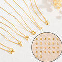 Bubble Letter Name Necklace, Double Layer Gold Necklace, Custom Name or Initial