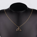Mermaid Pendant Necklace, Gold Tone Ocean Necklace for Women