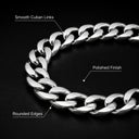 Keegan Men's Cuban Chain Necklace, Bracelet and Ring Set, view 4