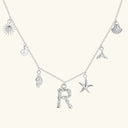 Noelle Initial Necklace with Sea Charms, view 51