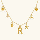 Noelle Initial Necklace with Sea Charms, view 25