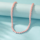 Bead Ball Necklace for Women, White, Yellow, Black or Pink