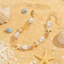 Starfish Bead Bracelet, Colourful Pebble Bead Beach Bracelet