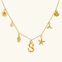 Noelle Initial Necklace with Sea Charms, view 26