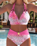 Asha printed bikini set with bra style top, view 4