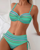 Amy striped two piece bikini set, view 6