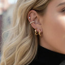 Flora Gold Earrings Set of Three, view 4