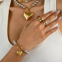 Odalie Two-Tone Heart Bracelet, view 2