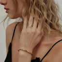 Mira Gold Marquise Ring, view 2
