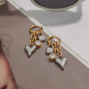 Honor Heart and Lock Earrings, view 3