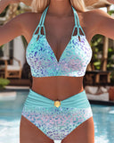 Asha printed bikini set with bra style top, view 2
