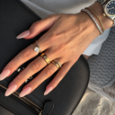 Amara Gold Clover Band Ring, view 3