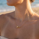 Wilhelmina Gold Birth Flower Necklace, view 5