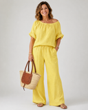 Elke knit two-piece set with drawstring waist, view 3