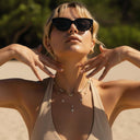 Zoe Gold Clover Necklace, view 4