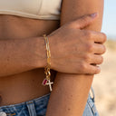 Ottoline Gold Paperclip Birthstone Bracelet, view 5