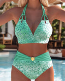 Asha printed bikini set with bra style top, view 5