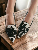 Susie pointed toe tassel loafers in animal print, view 6