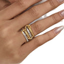 Georgie Two-Tone Gold Stacked Ring, view 3