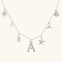 Noelle Initial Necklace with Sea Charms, view 34
