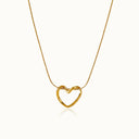 Adeline Gold Knot Heart Necklace in 18k gold plated stainless steel