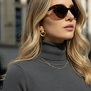 Alba Gold Heart Drop Earrings, view 3