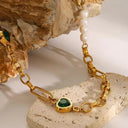 Odessa Emerald-Green Pearl Bracelet, view 4